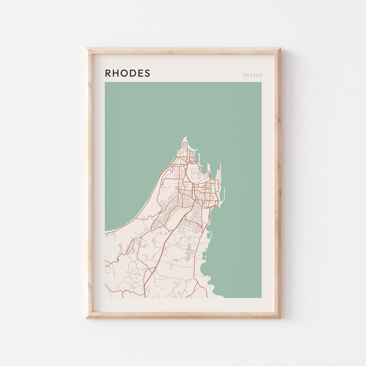 rhodes greece map poster - image 1