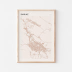 shiraz, iran map poster - image 1