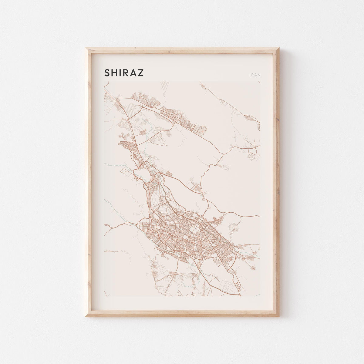 shiraz, iran map poster - image 1