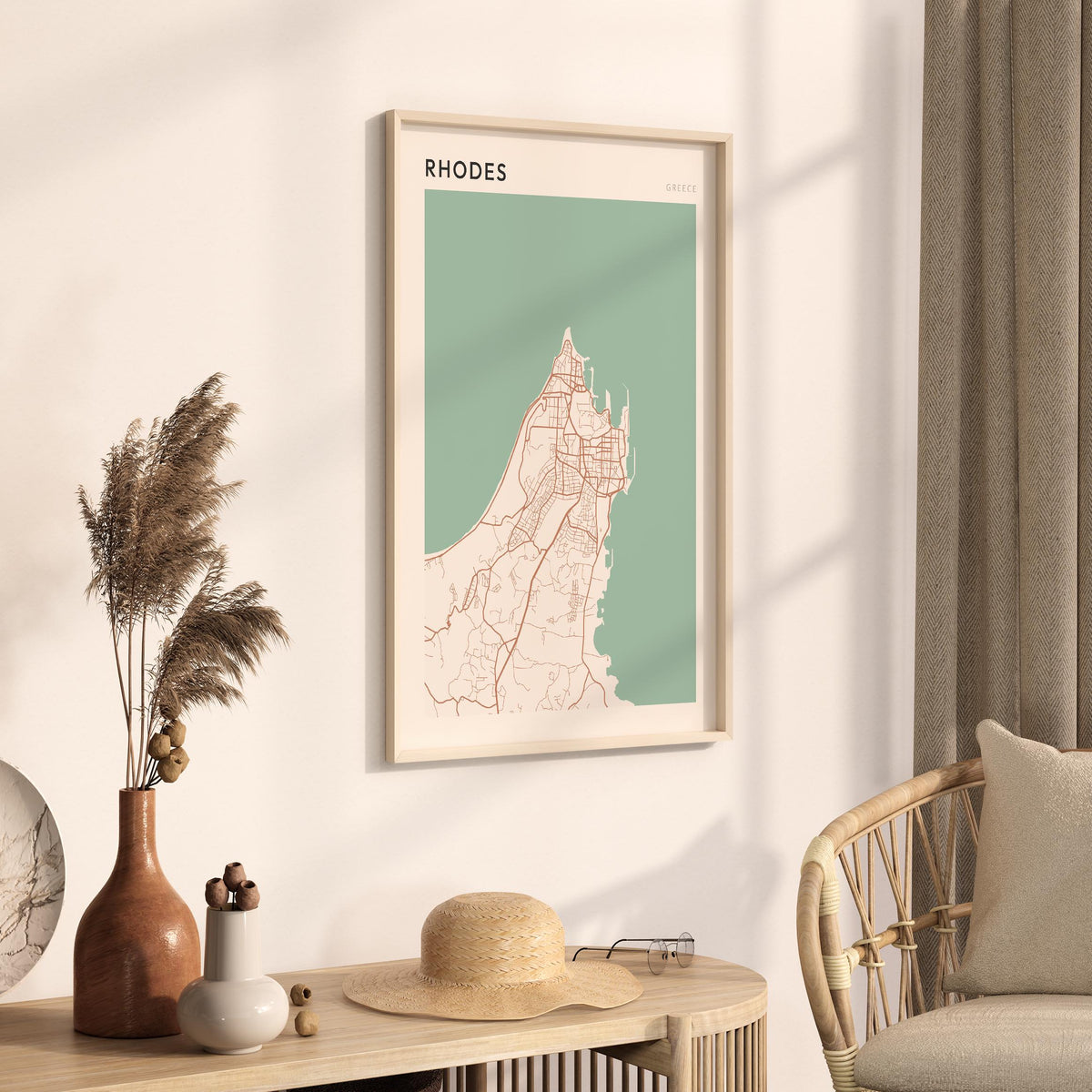 rhodes greece map poster - image 2