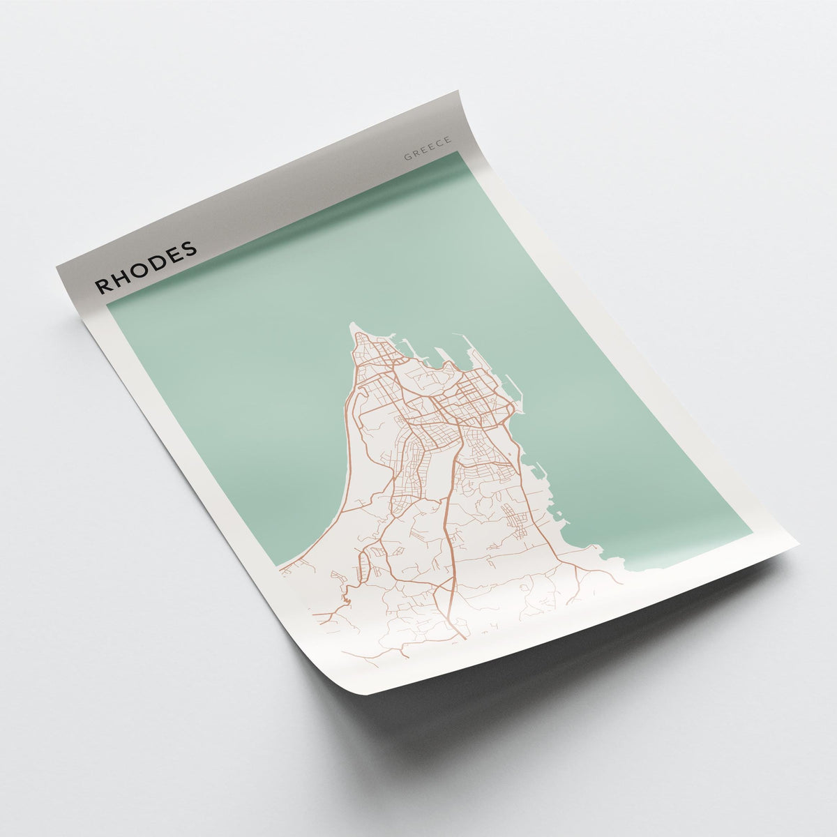 rhodes greece map poster - image 4
