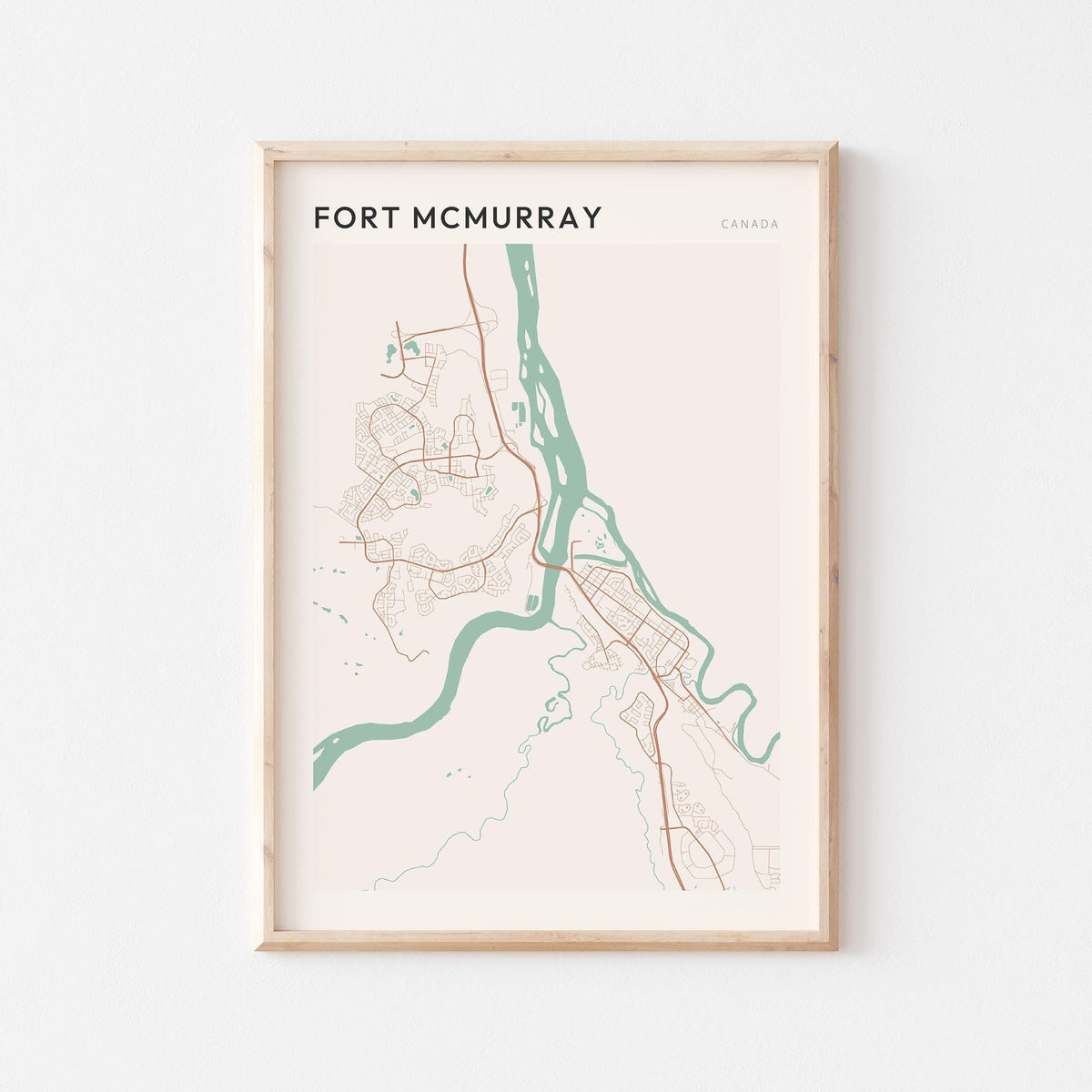 fort mcmurray, alberta map poster - image 1