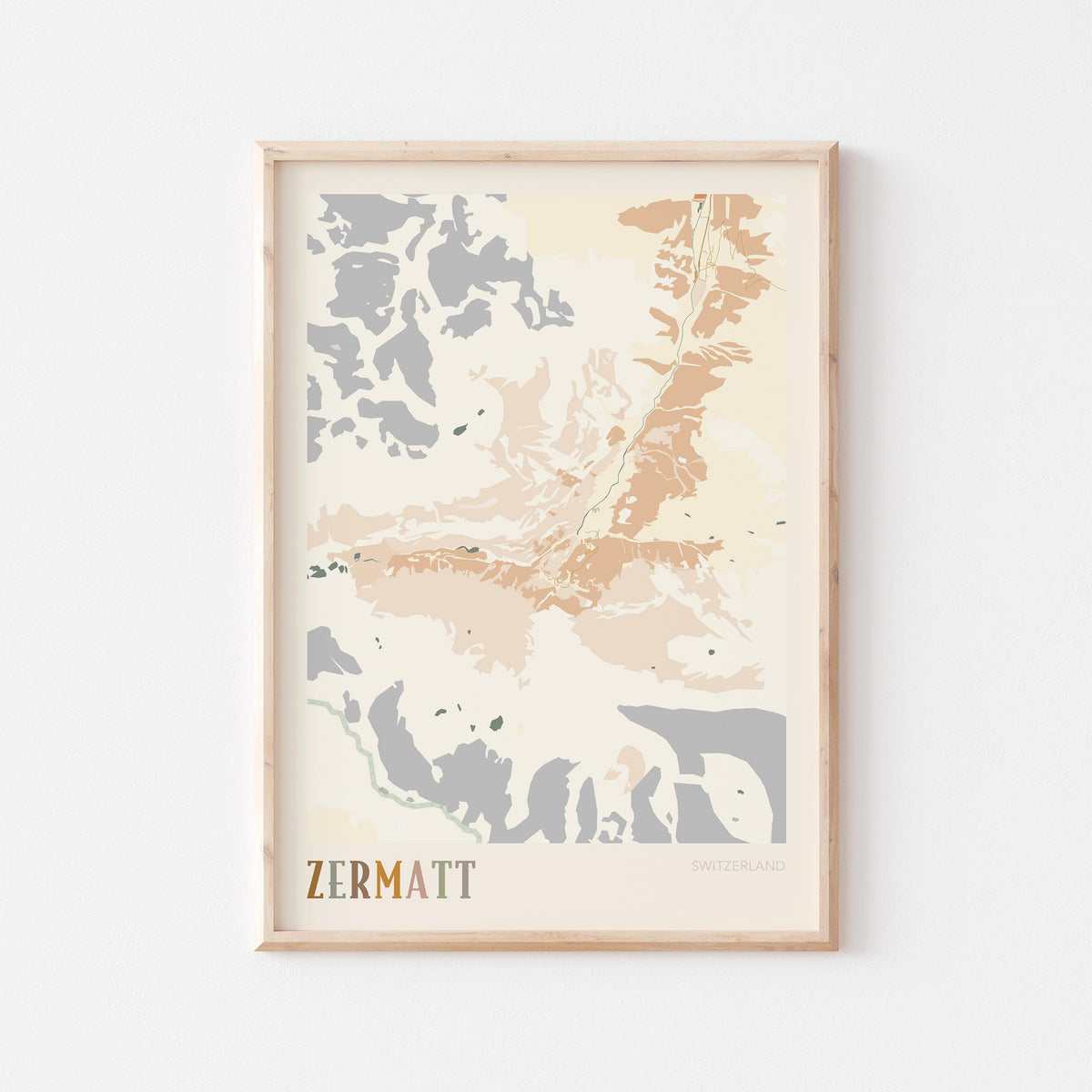 zermatt switzerland map poster - image 1