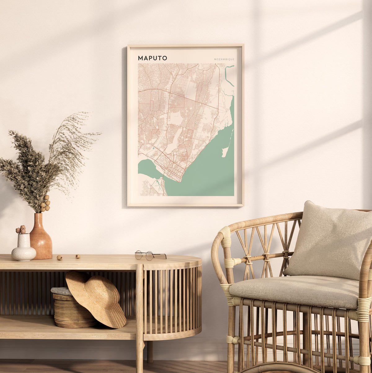 maputo, mozambique map poster - image 3