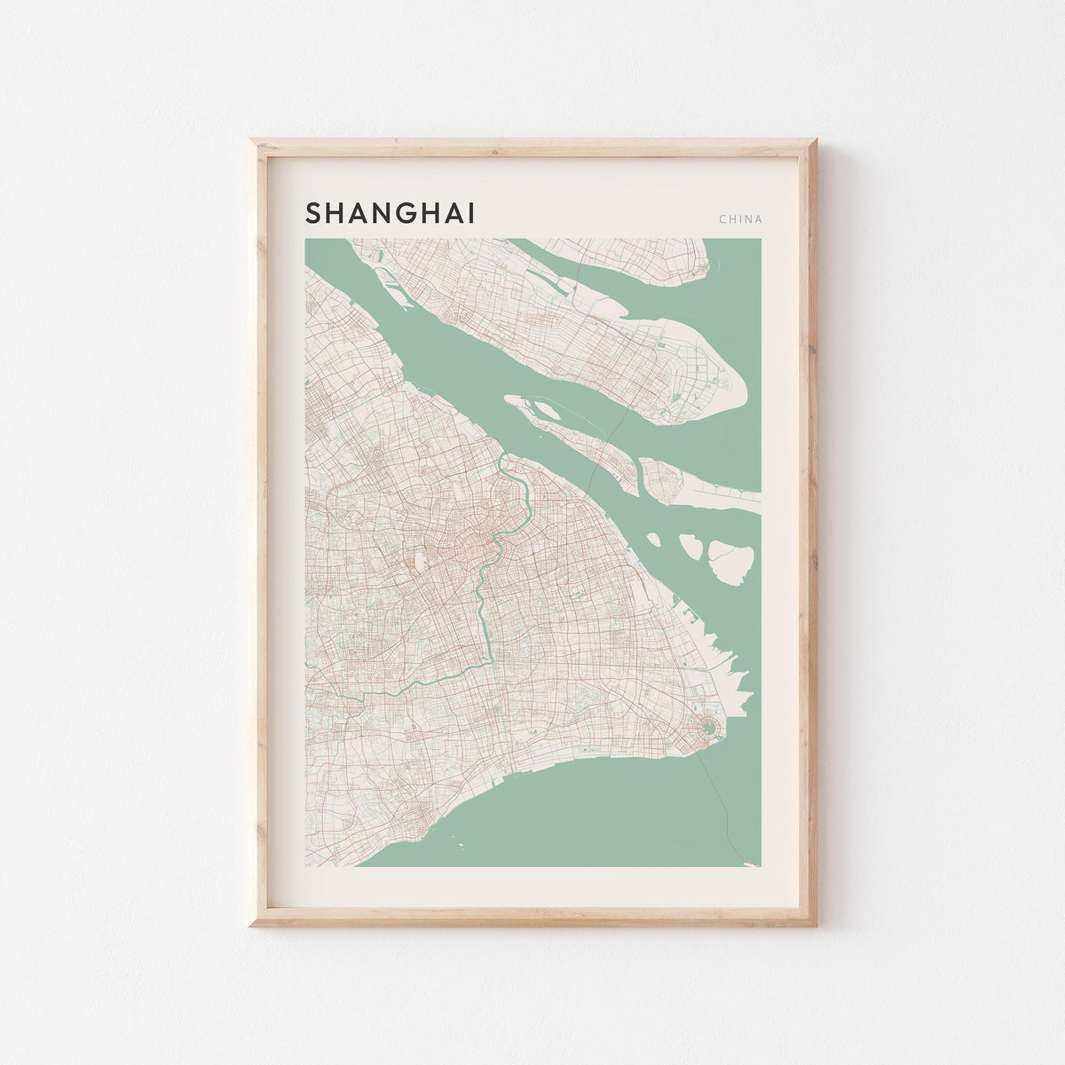 shanghai, china map poster - image 1