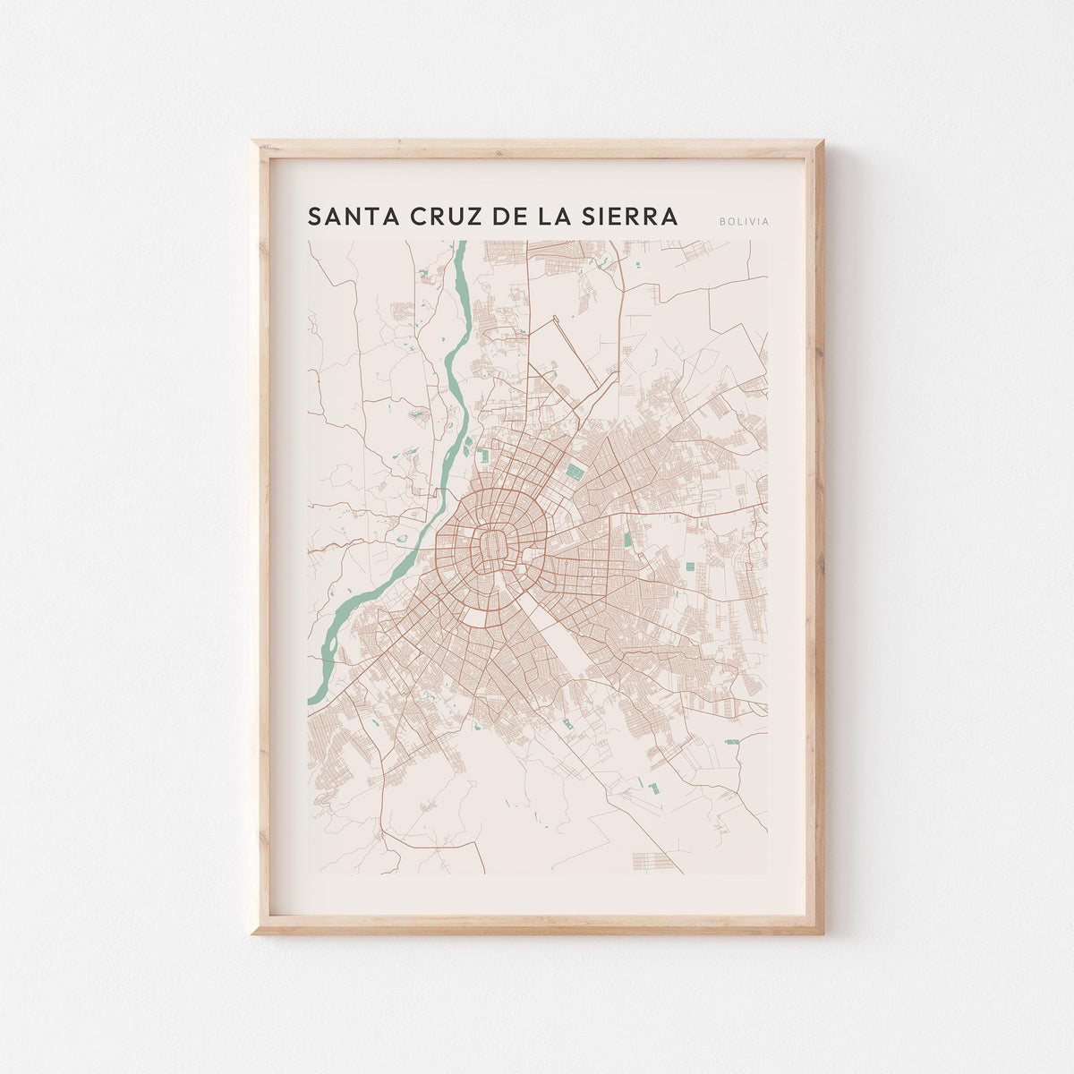 santa cruz de la sierra, bolivia map poster - image 1