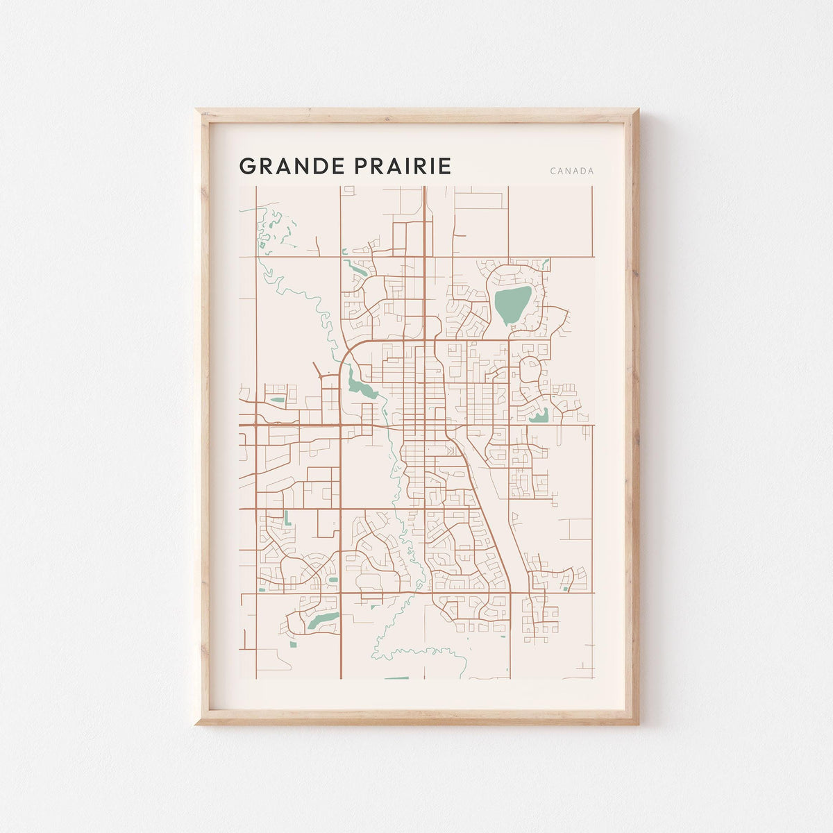grande prairie, alberta map poster - image 1