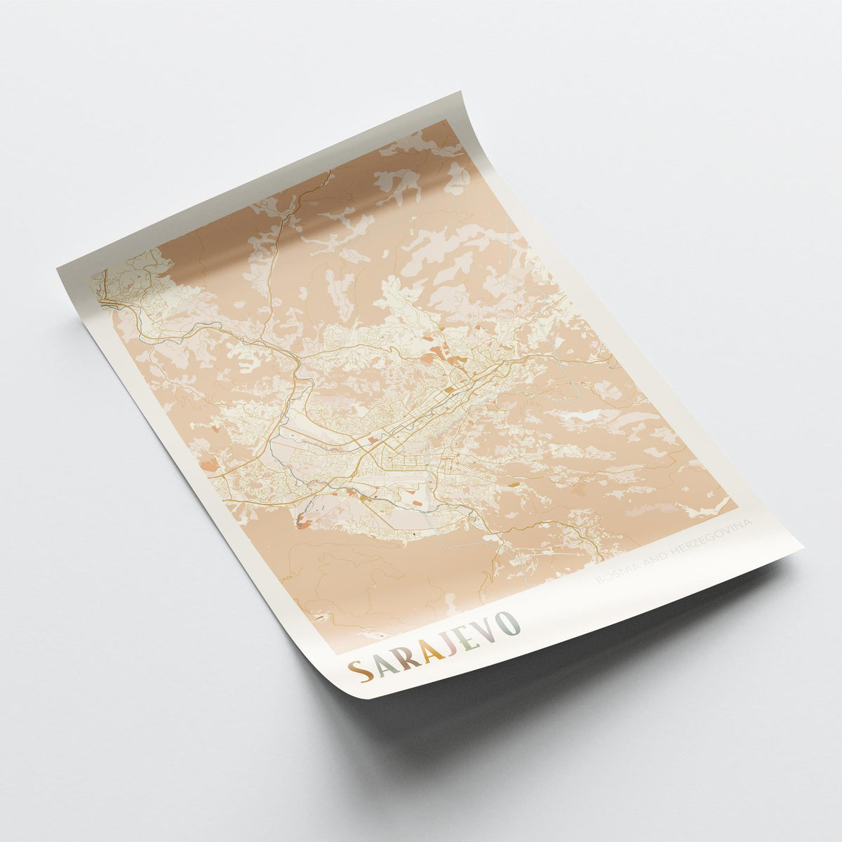 sarajevo bosnia and herzegovina map poster - image 4