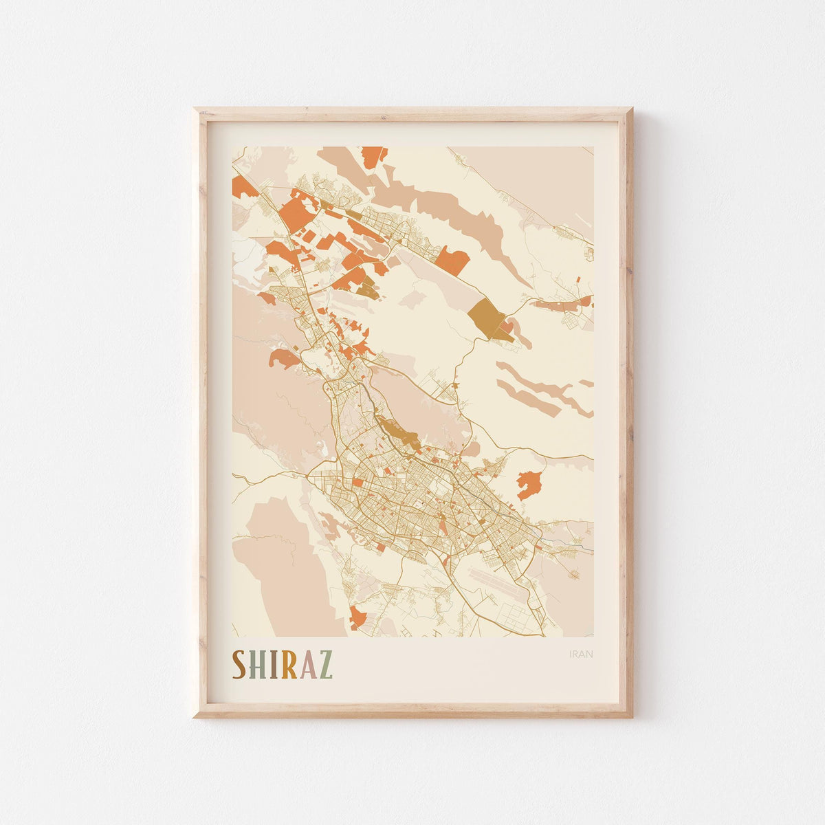shiraz, iran map poster - image 1