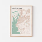 porto alegre, brazil map poster - image 1