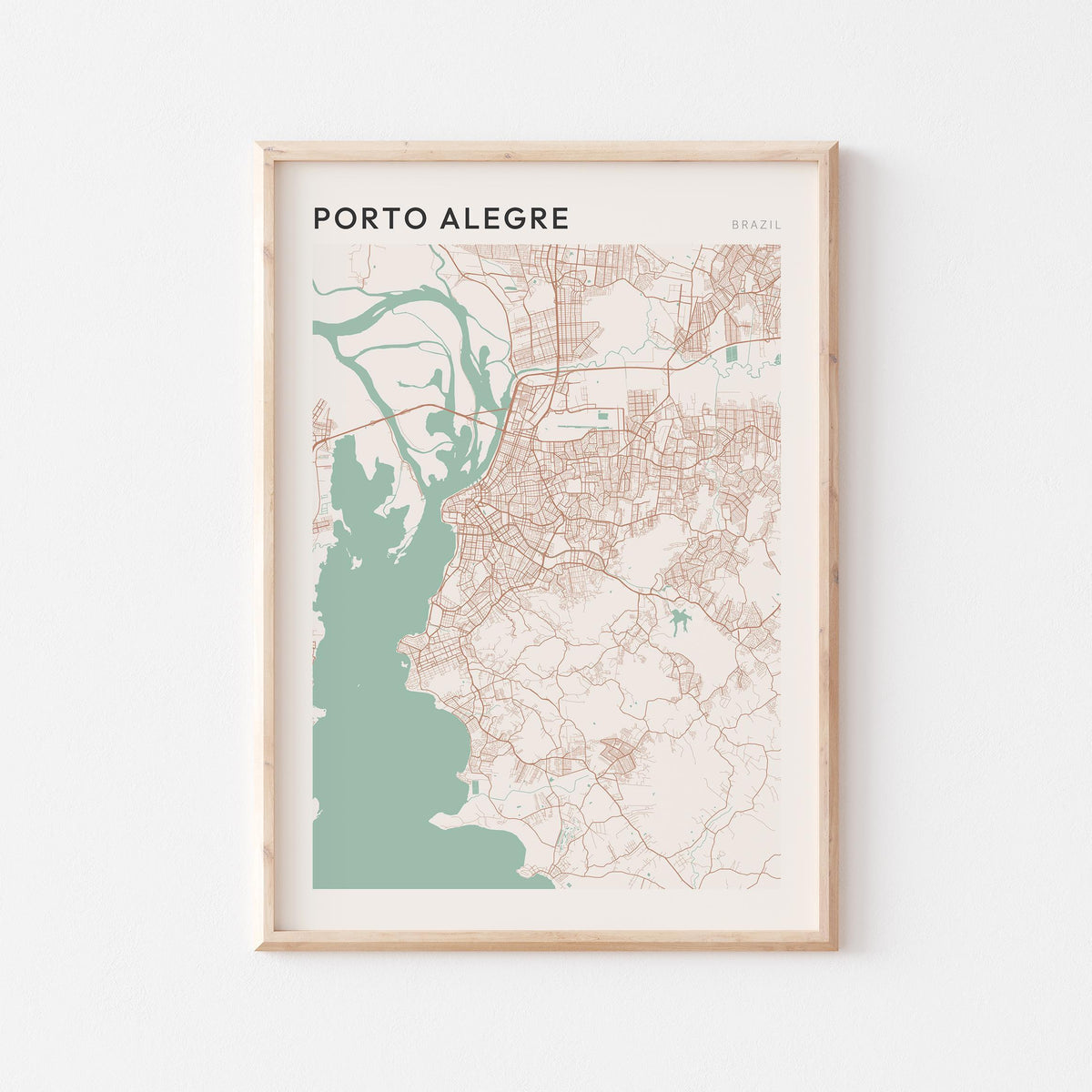 porto alegre, brazil map poster - image 1