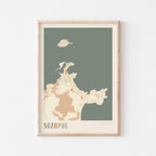 sozopol bulgaria map poster - image 1