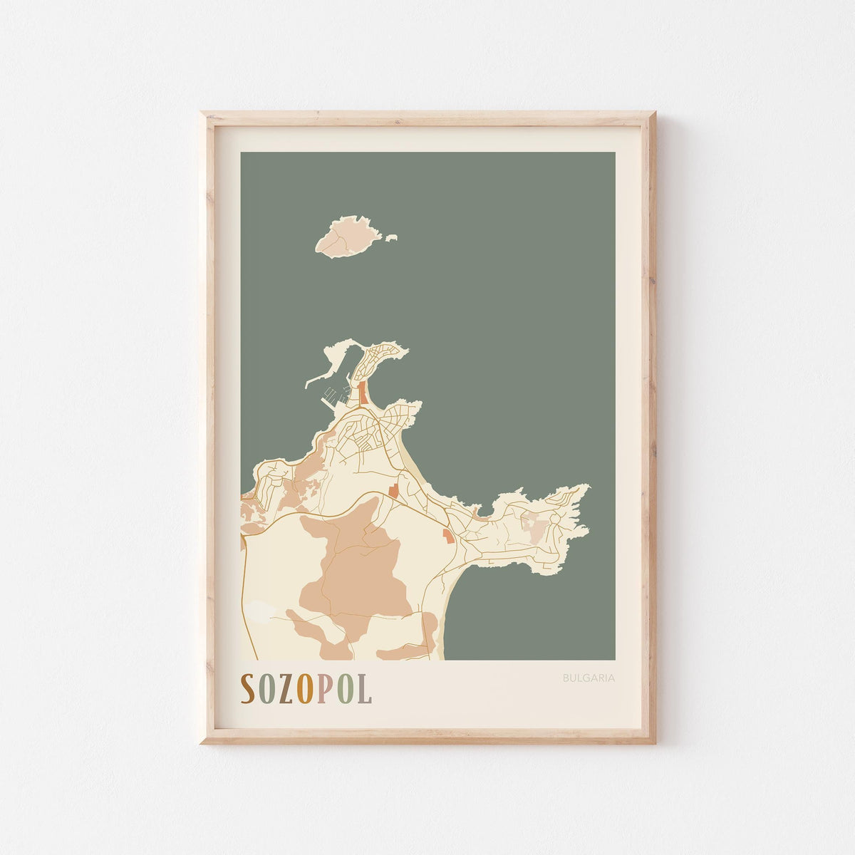sozopol bulgaria map poster - image 1