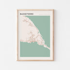 basseterre, saint kitts and nevis map poster - image 1