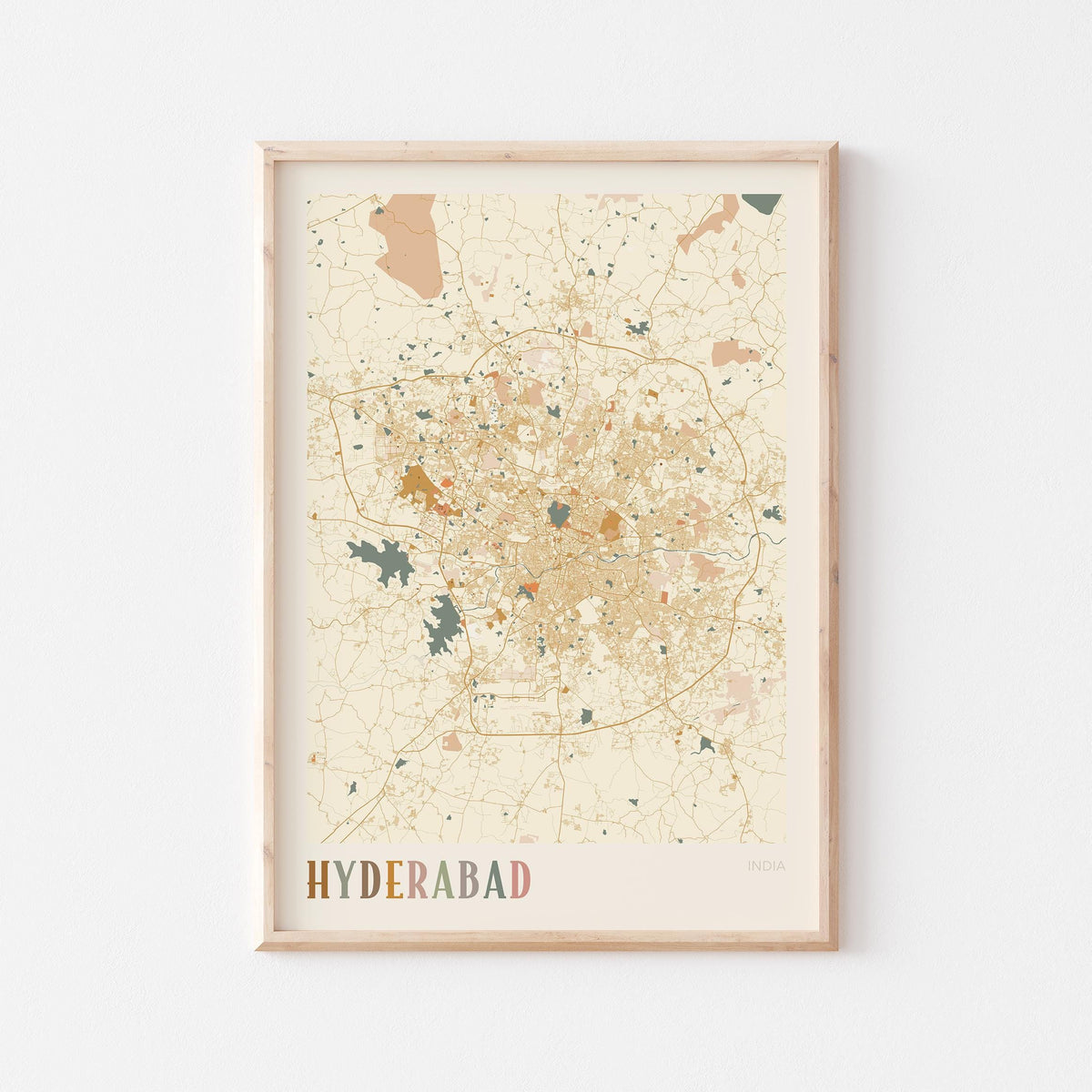 hyderabad, india map poster - image 1