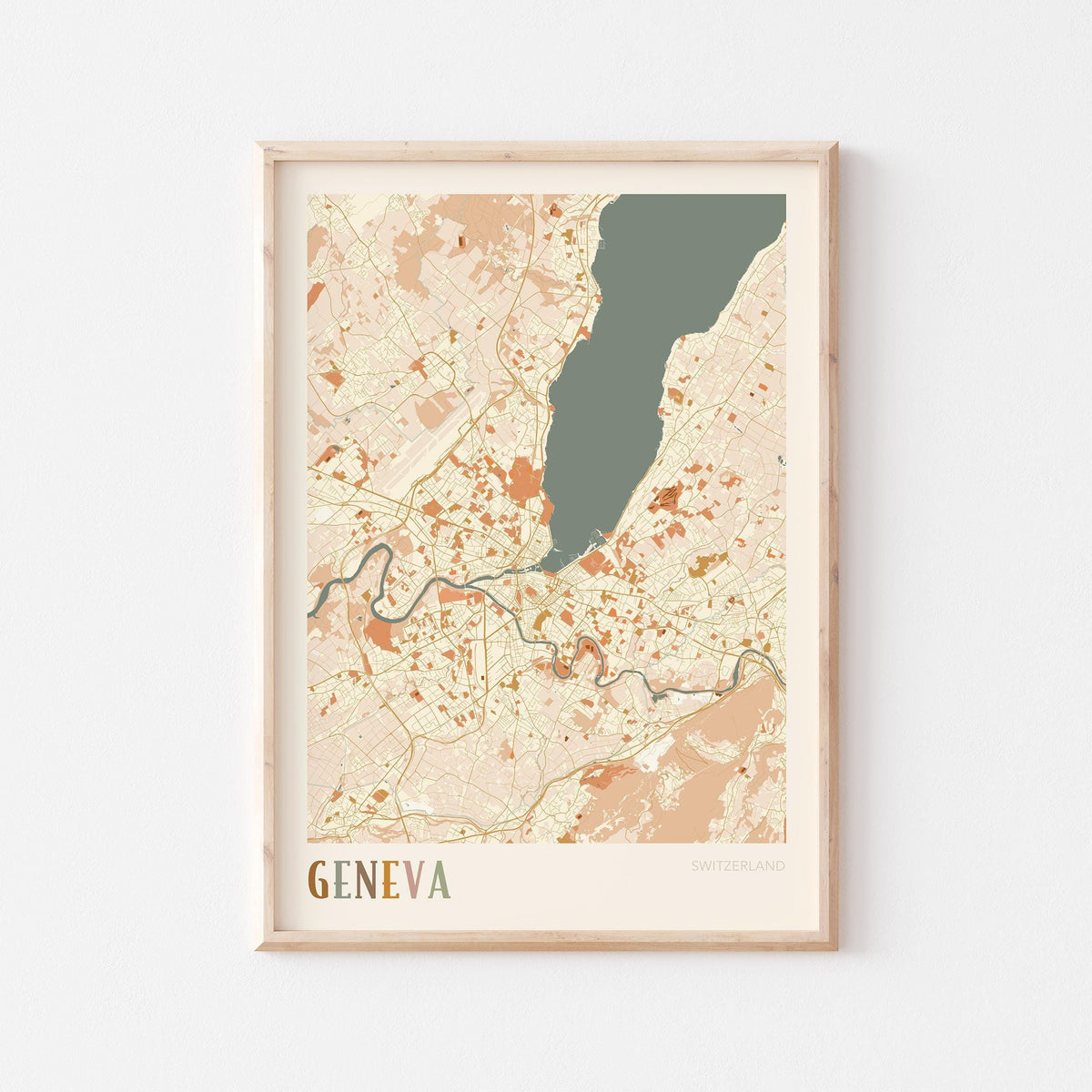geneva switzerland map poster - image 1