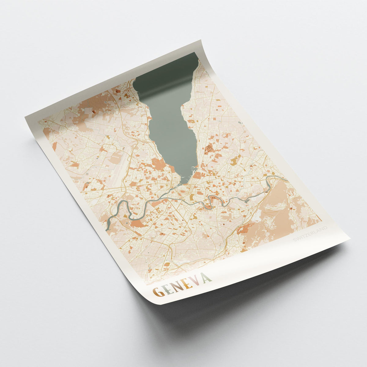geneva switzerland map poster - image 4