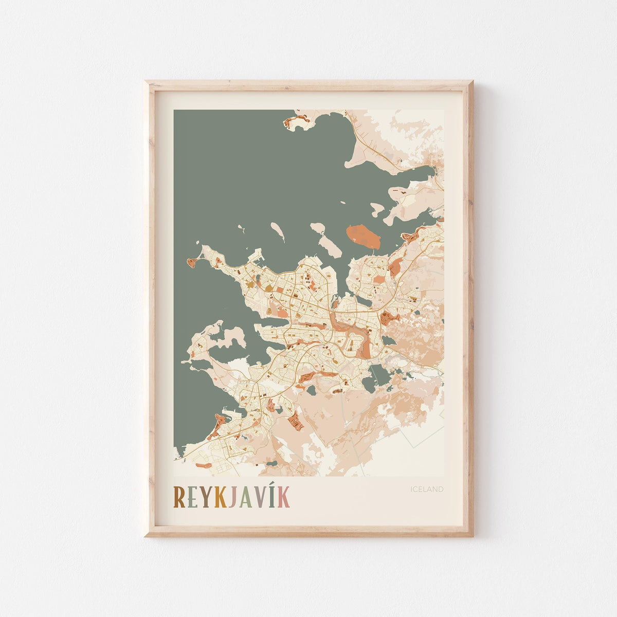 reykjavik iceland map poster - image 1