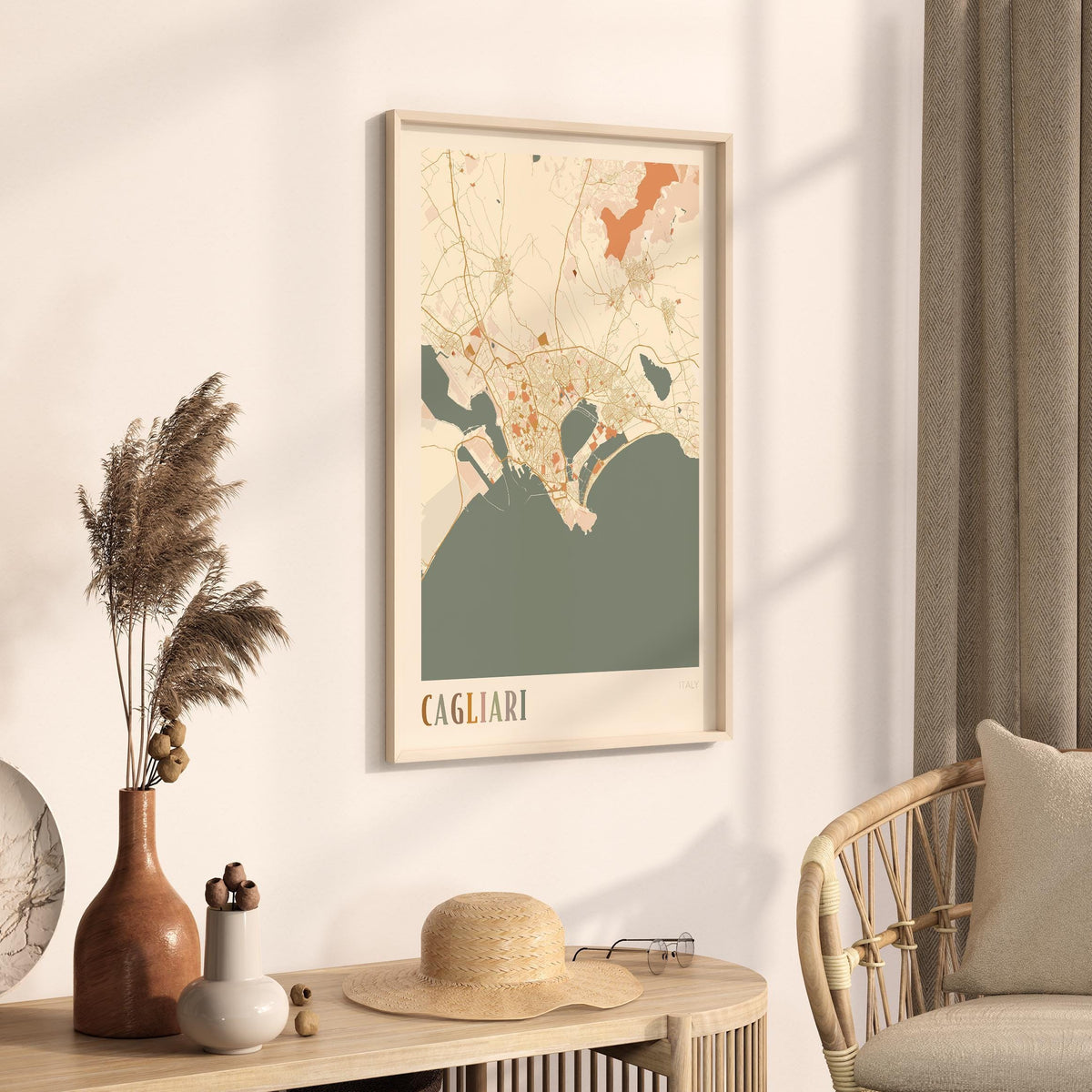 cagliari italy map poster - image 2