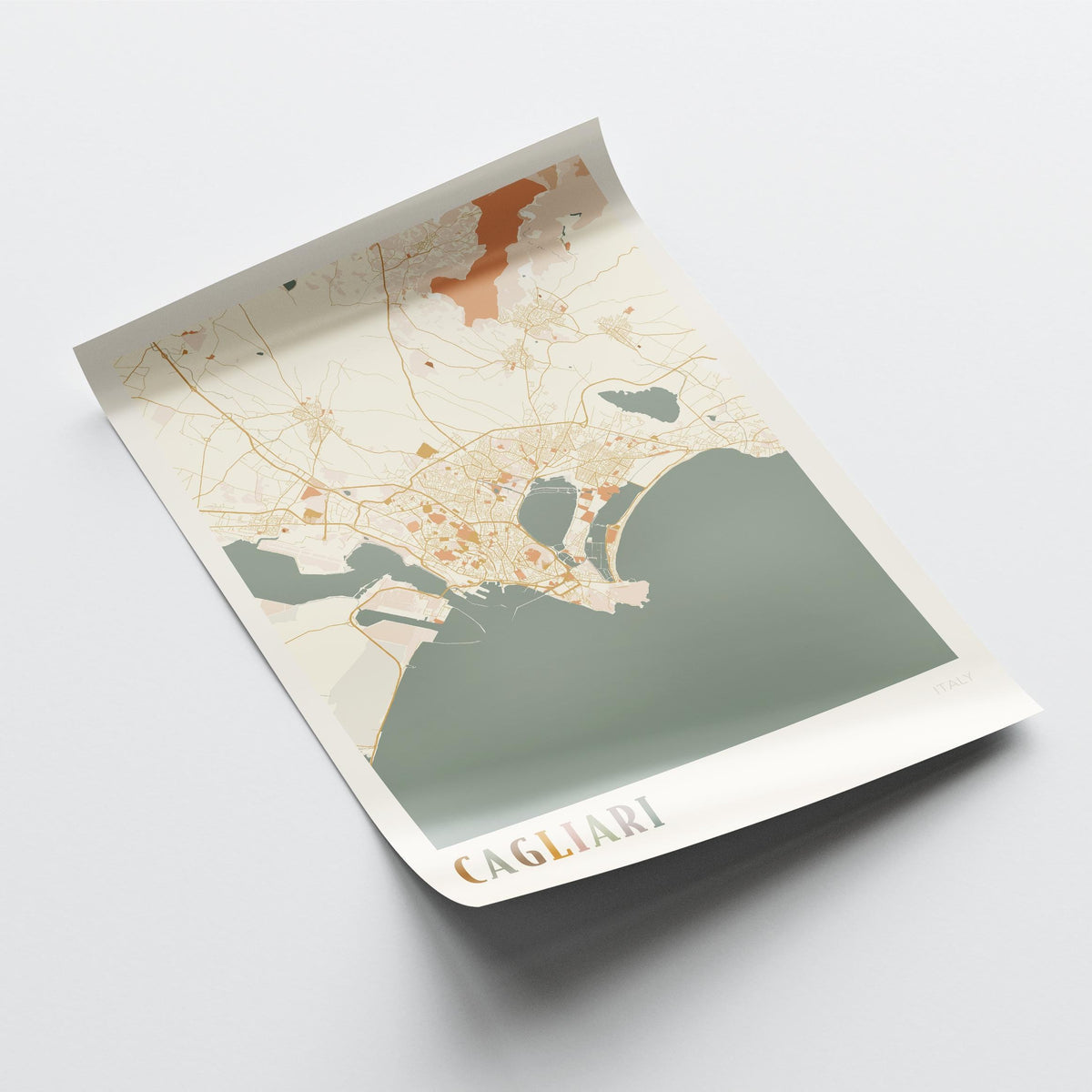 cagliari italy map poster - image 4