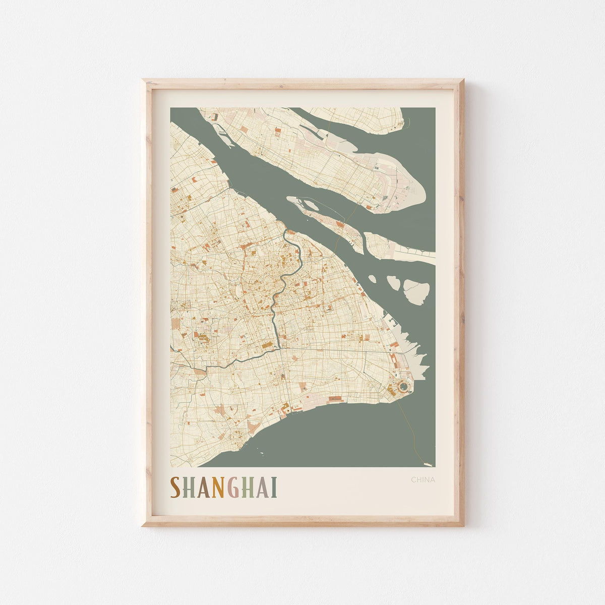 shanghai, china map poster - image 1