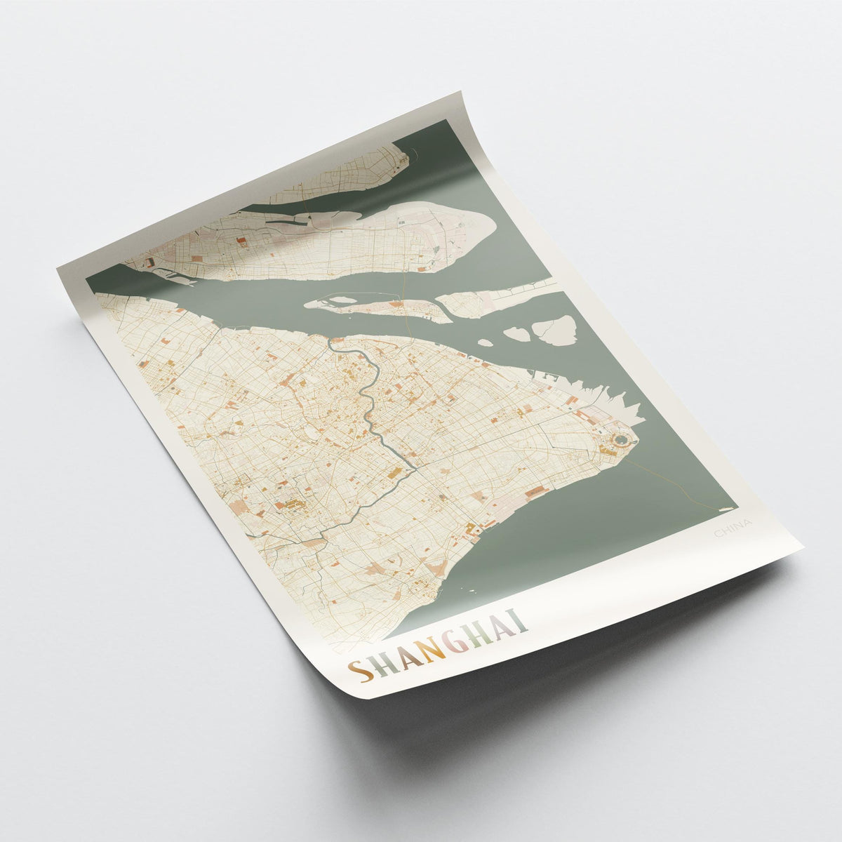 shanghai, china map poster - image 4