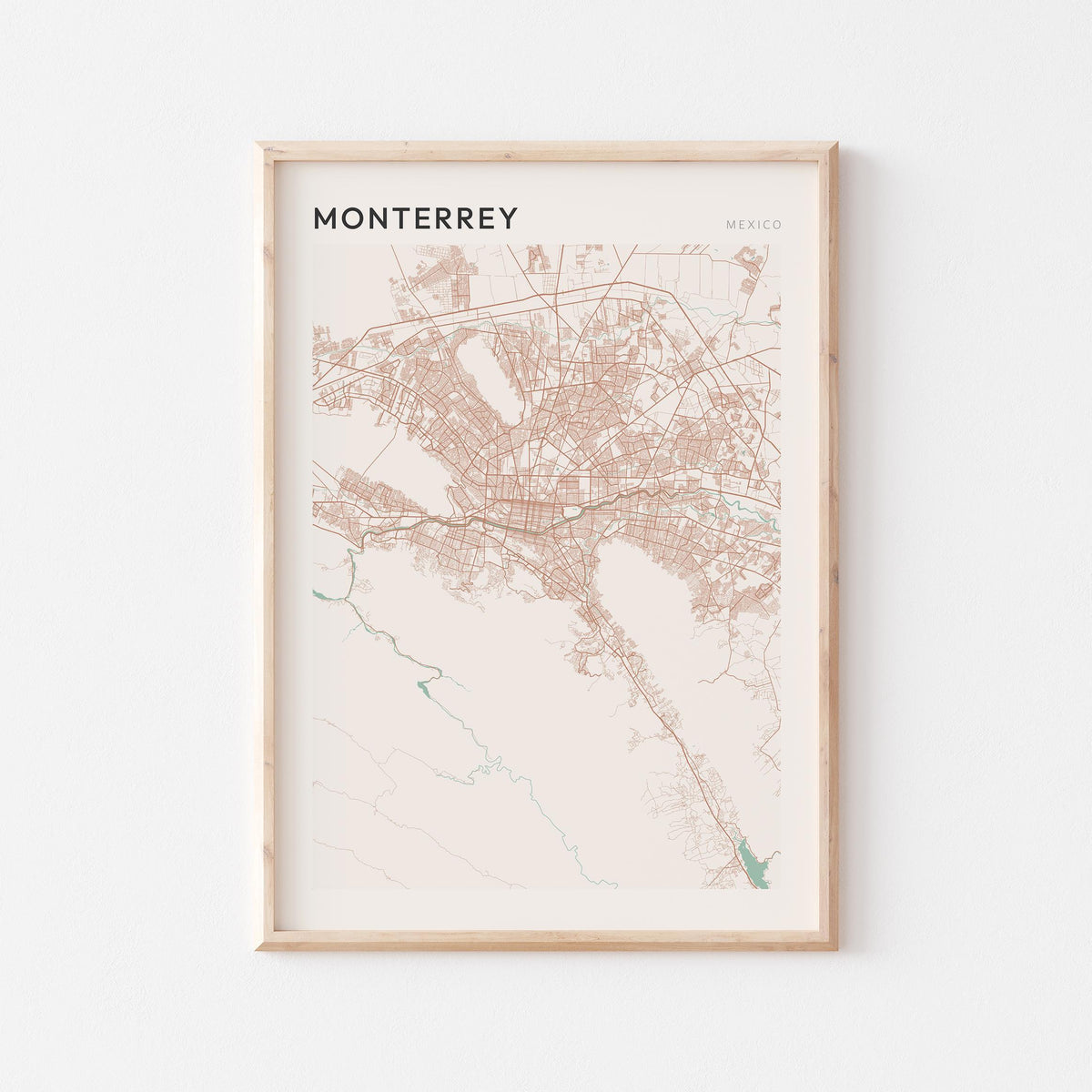 monterrey, mexico map poster - image 1