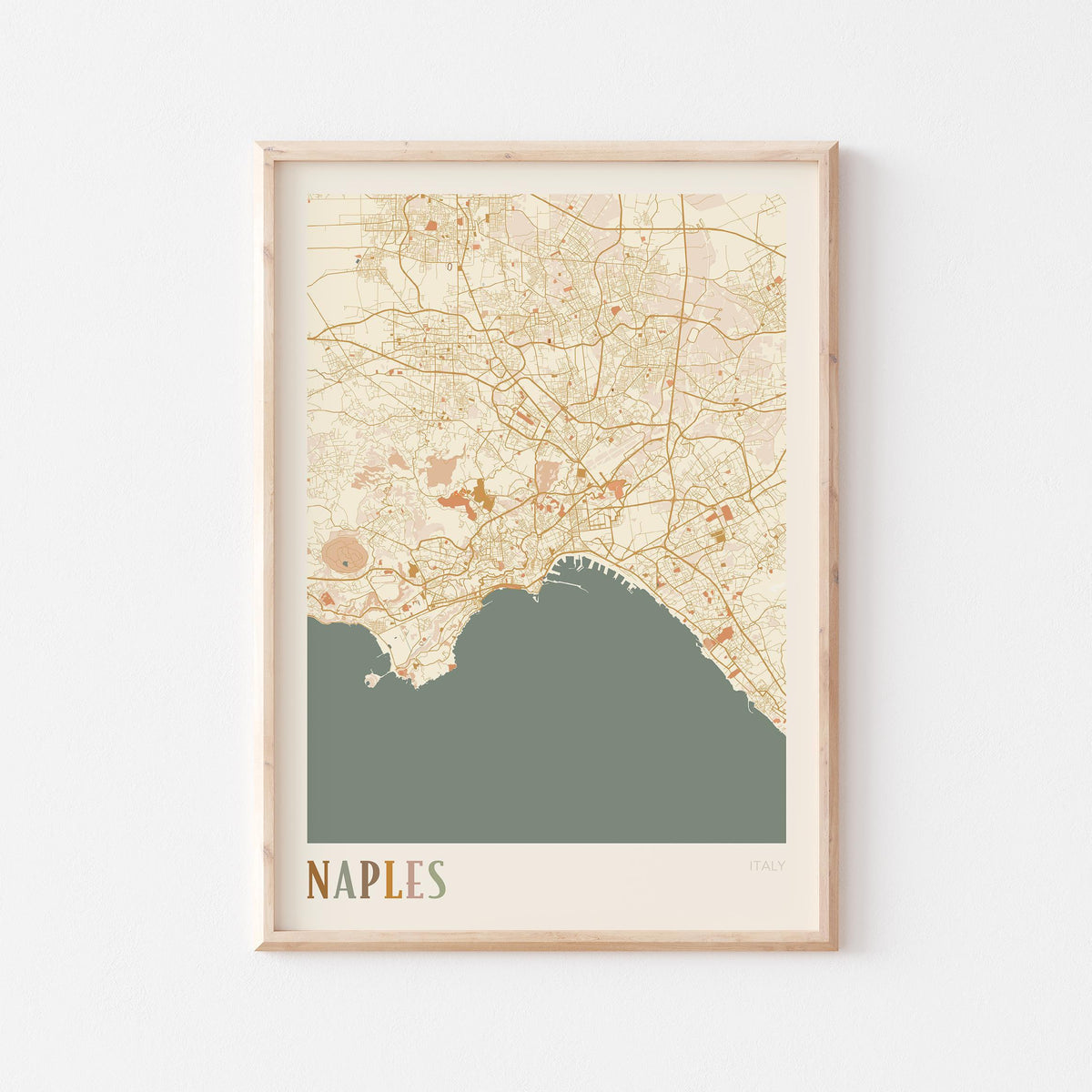 naples italy map poster - image 1