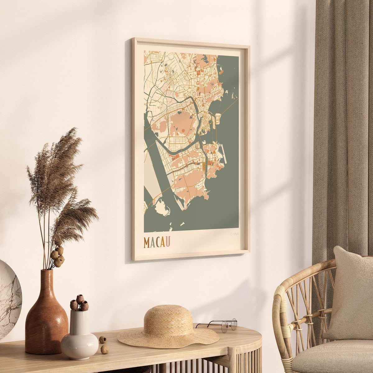 macau, china map poster - image 2