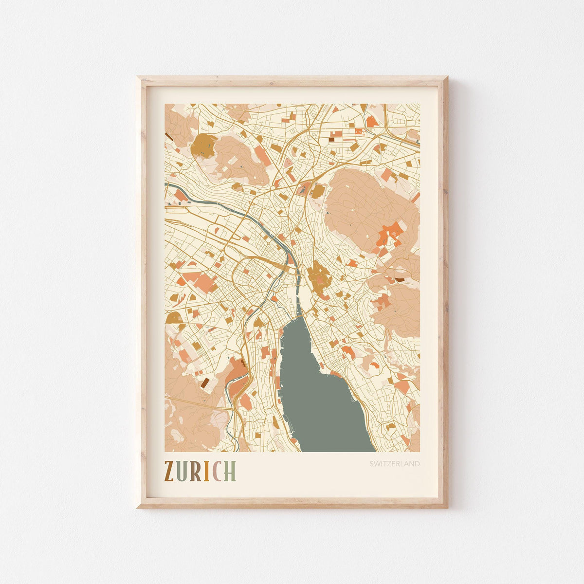 zurich switzerland map poster - image 1