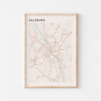 salzburg austria map poster - image 1