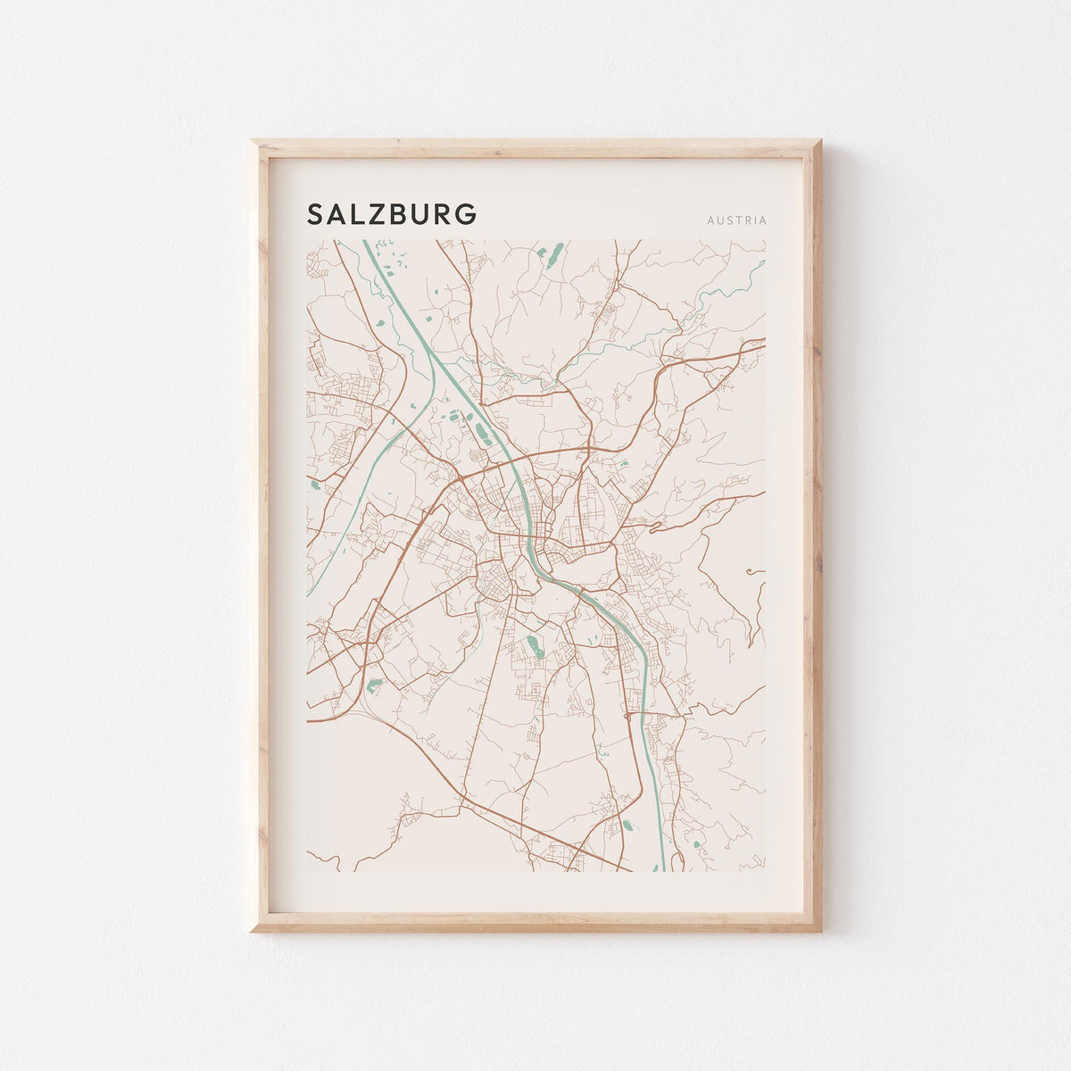 salzburg austria map poster - image 1
