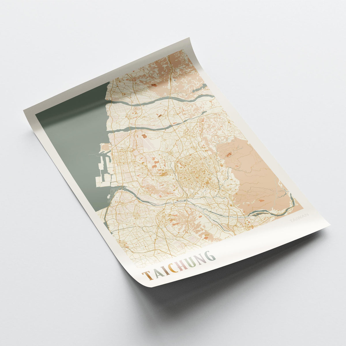 taichung, taiwan map poster - image 4