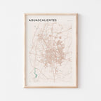 aguascalientes, mexico map poster - image 1