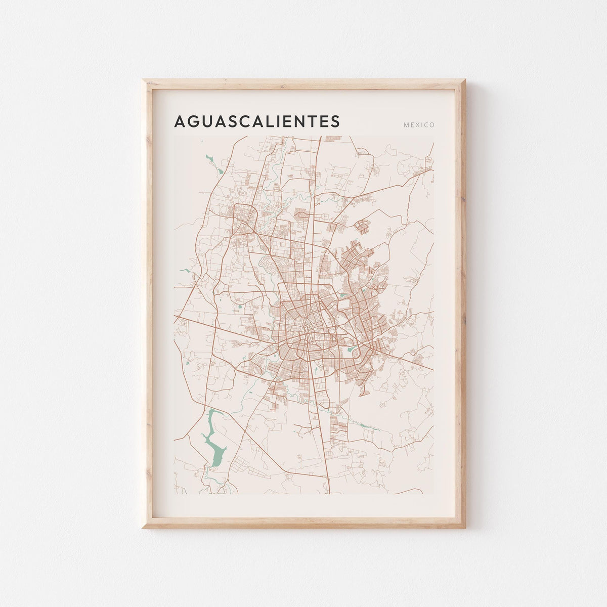 aguascalientes, mexico map poster - image 1