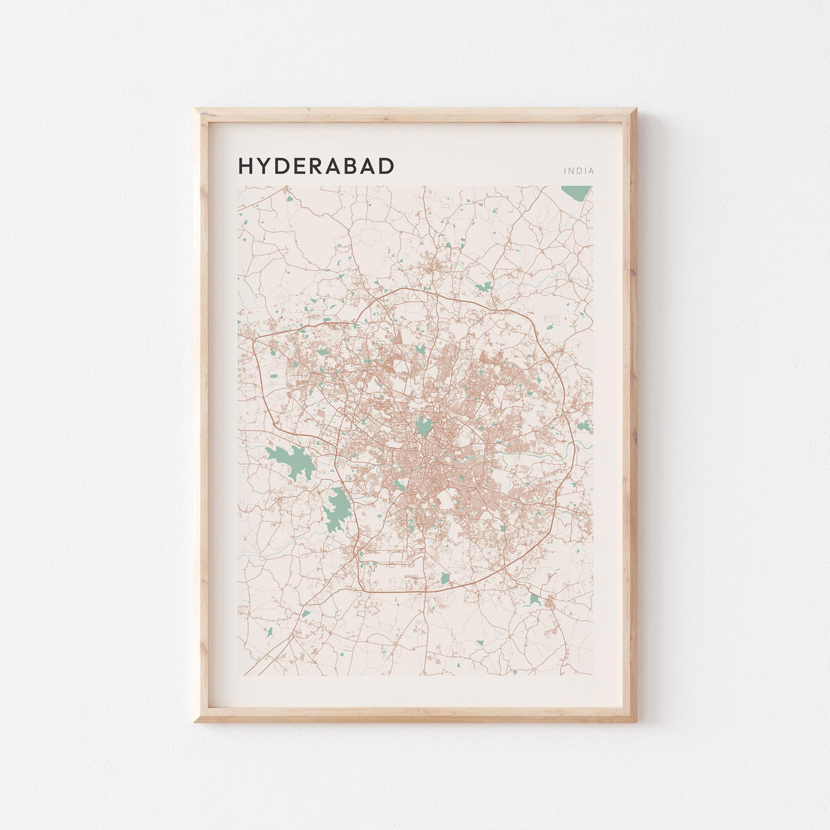hyderabad, india map poster - image 1