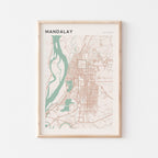 mandalay, myanmar map poster - image 1