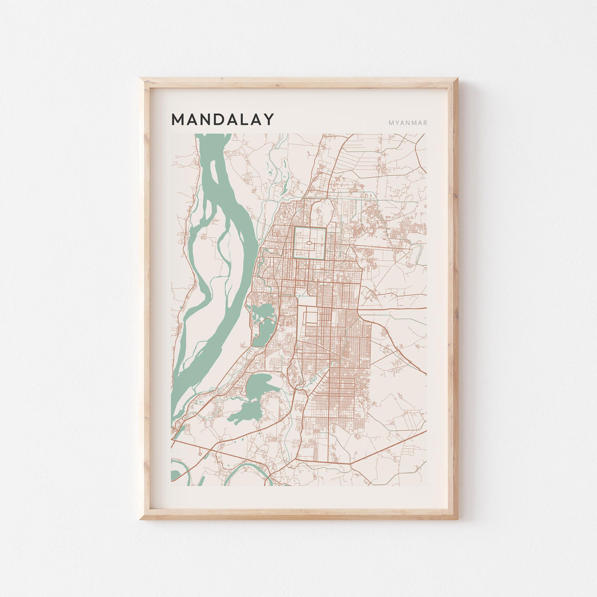 mandalay, myanmar map poster - image 1