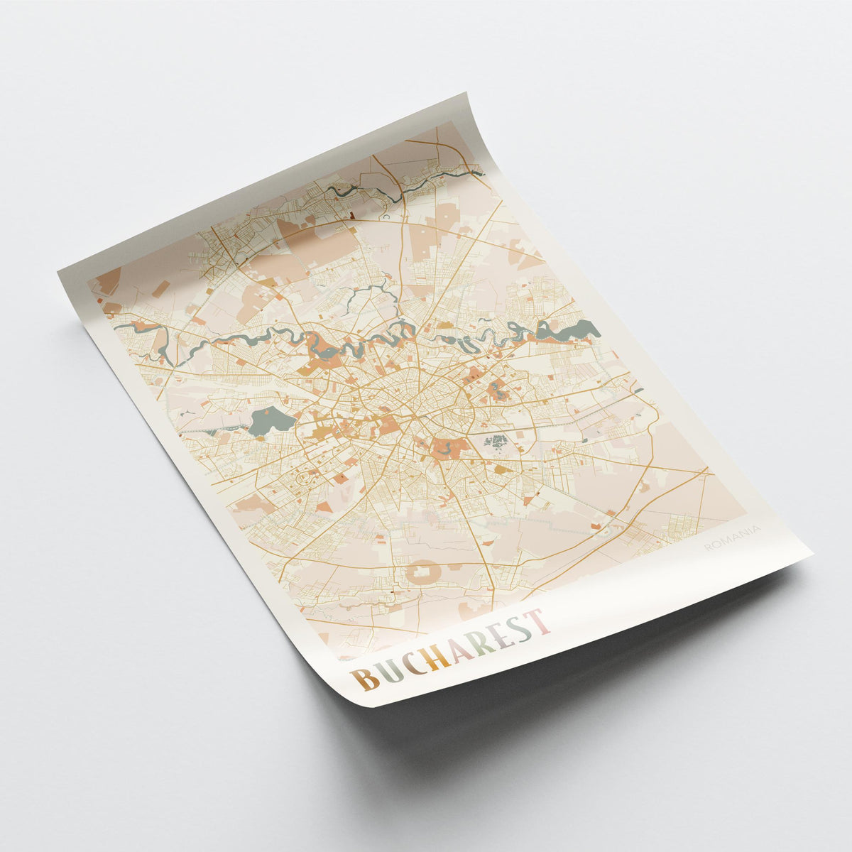 bucharest romania map poster - image 4