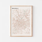 brussels belgium map poster - image 1