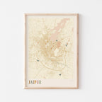 jaipur, india map poster - image 1