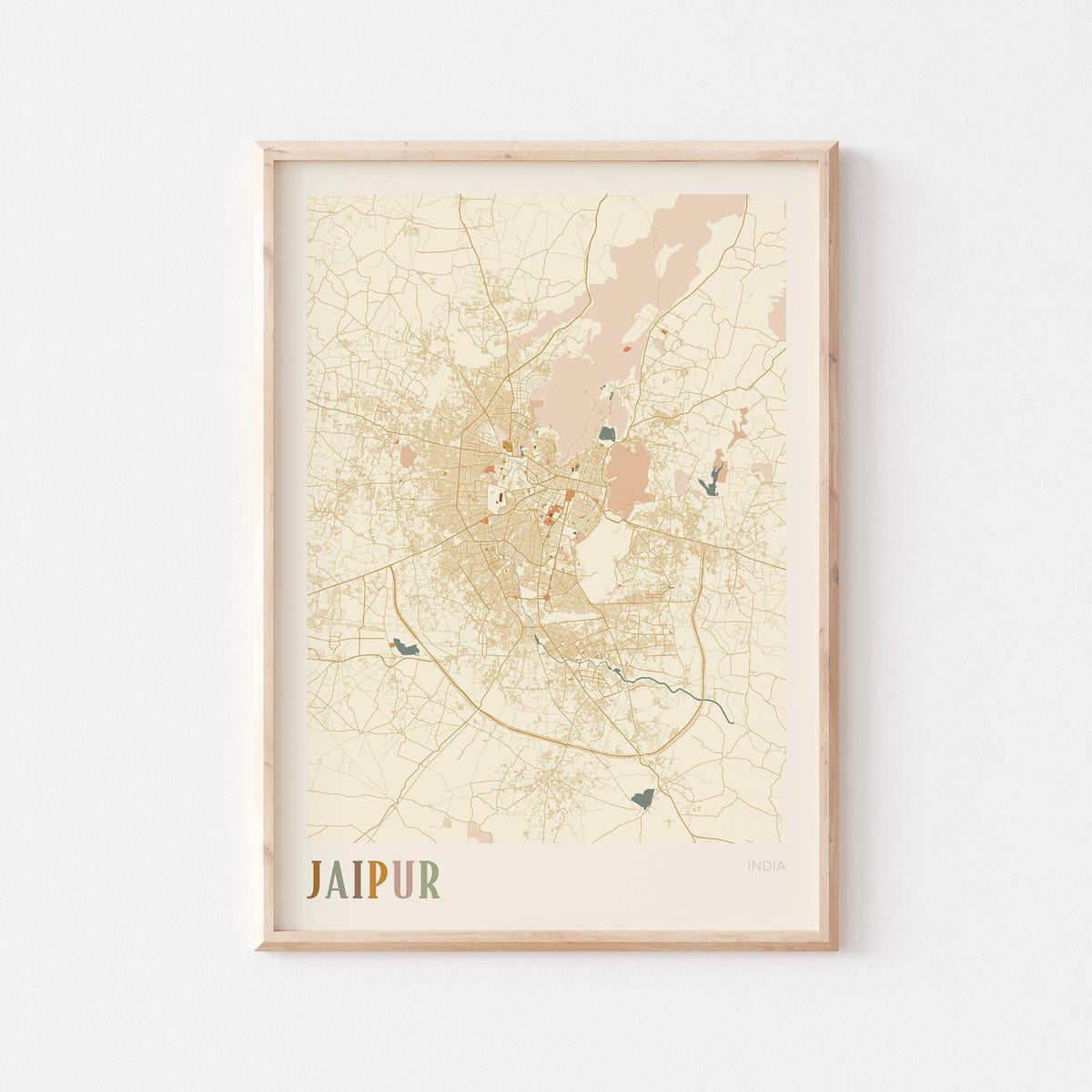 jaipur, india map poster - image 1