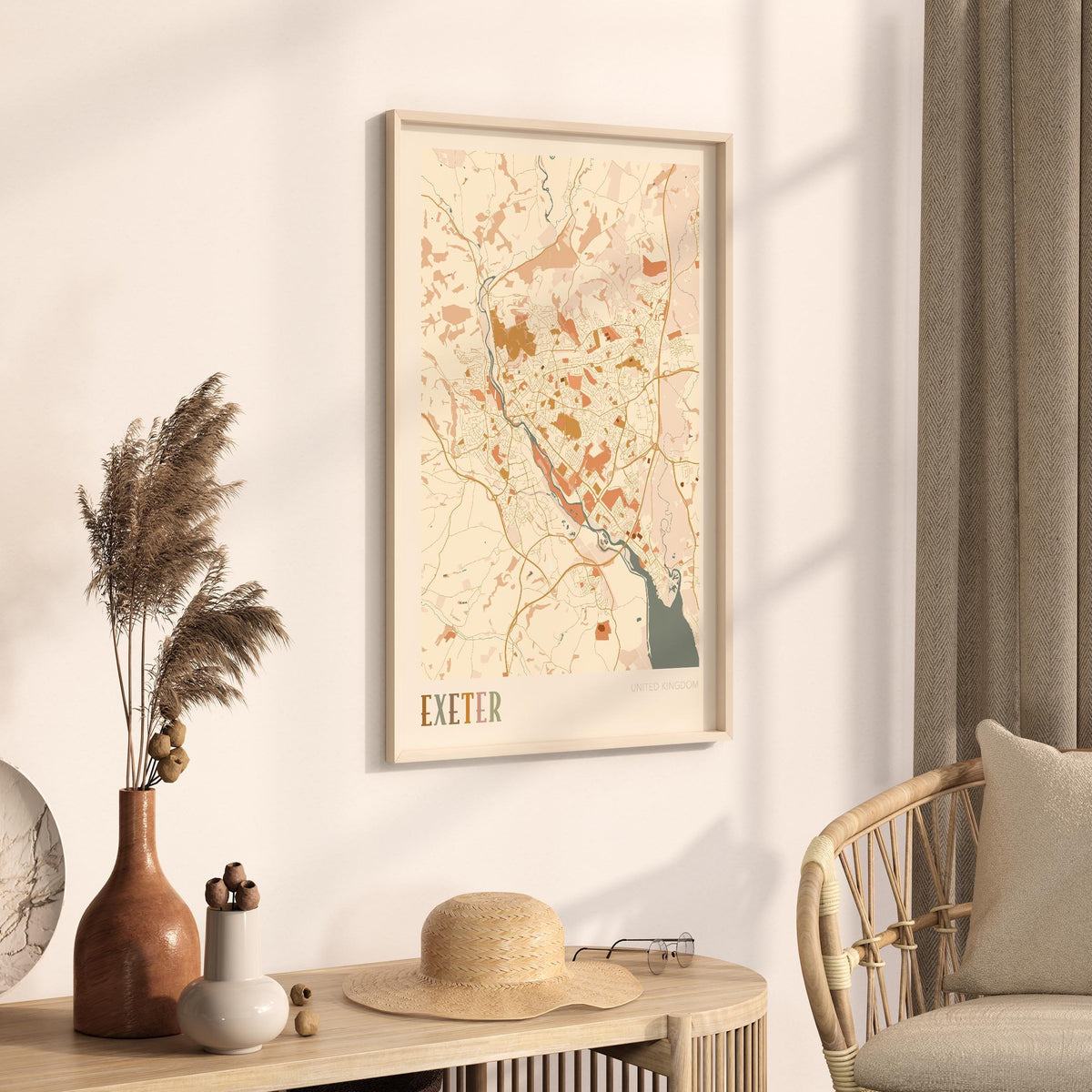 exeter, united kingdom map poster - image 2