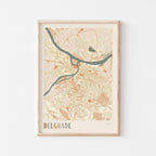 belgrade serbia map poster - image 1