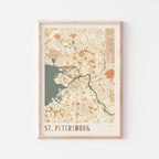 saint petersburg russia map poster - image 1