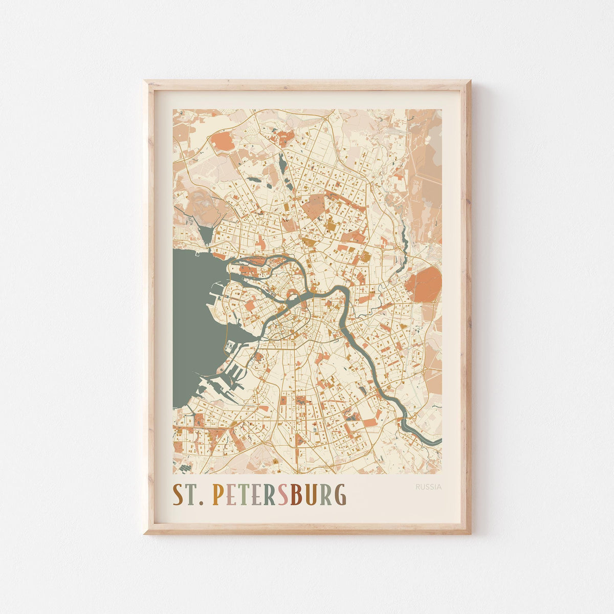 saint petersburg russia map poster - image 1