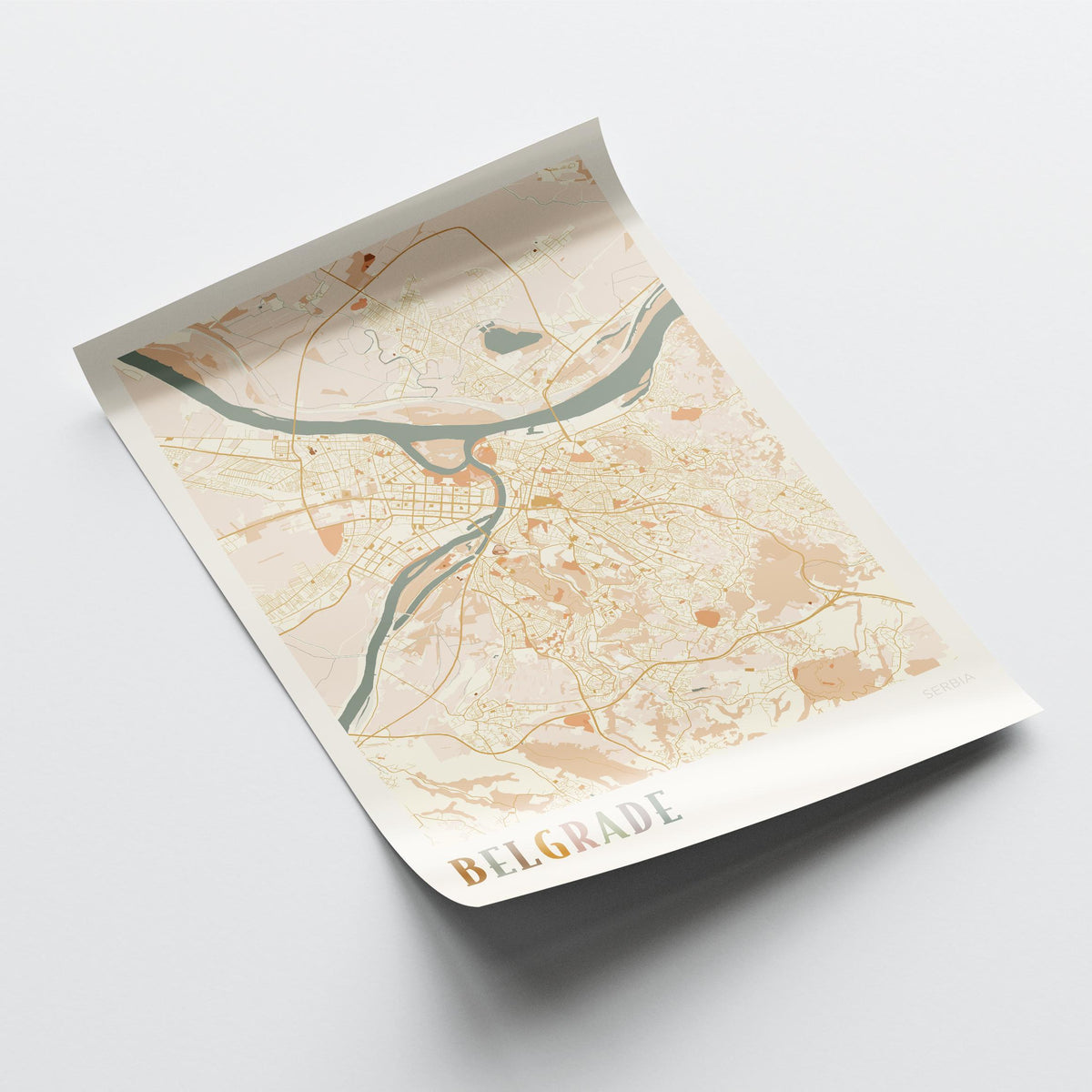 belgrade serbia map poster - image 4
