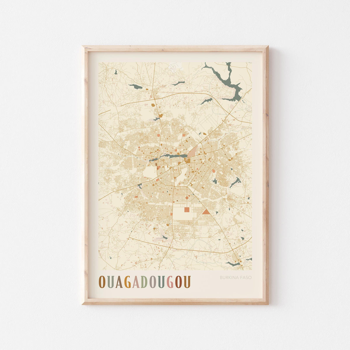 ouagadougou, burkina faso map poster - image 1