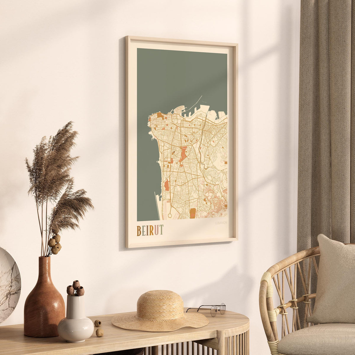 beirut, lebanon map poster - image 2