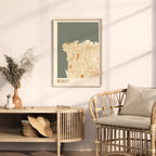 beirut, lebanon map poster - image 3